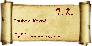 Tauber Kornél névjegykártya