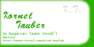 kornel tauber business card